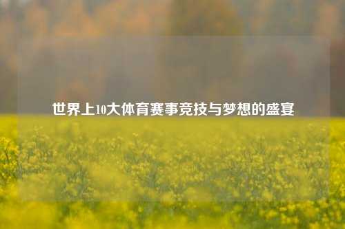 世界上10大体育赛事竞技与梦想的盛宴