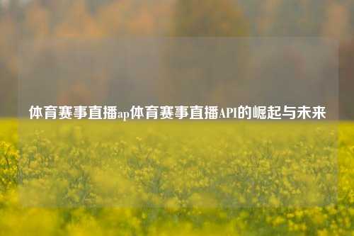 体育赛事直播ap体育赛事直播API的崛起与未来