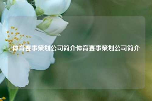 体育赛事策划公司简介体育赛事策划公司简介