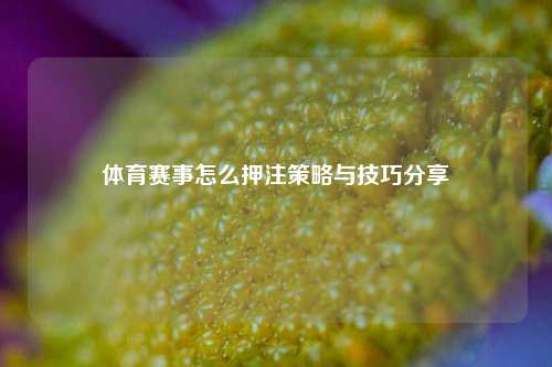 体育赛事怎么押注策略与技巧分享