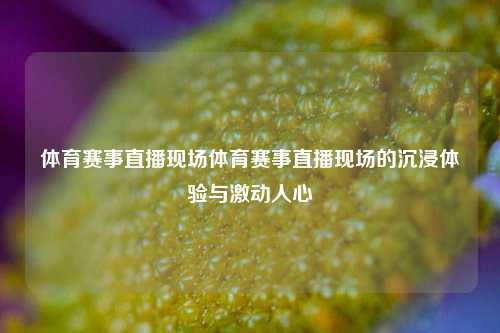 体育赛事直播现场体育赛事直播现场的沉浸体验与激动人心