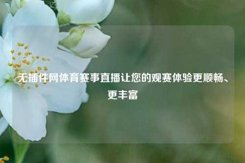 无插件网体育赛事直播让您的观赛体验更顺畅、更丰富