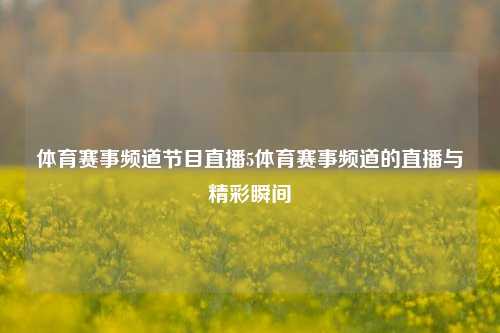 体育赛事频道节目直播5体育赛事频道的直播与精彩瞬间