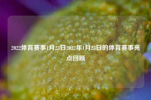 2022体育赛事1月23日2022年1月23日的体育赛事亮点回顾