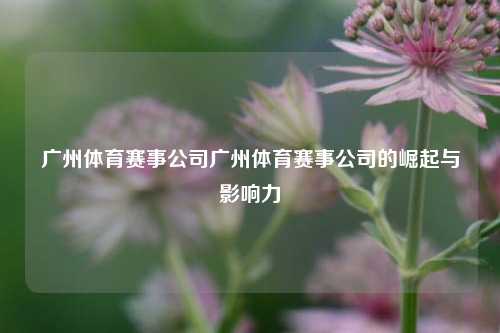 广州体育赛事公司广州体育赛事公司的崛起与影响力