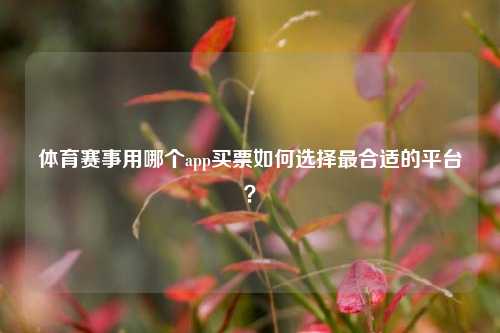 体育赛事用哪个app买票如何选择最合适的平台？
