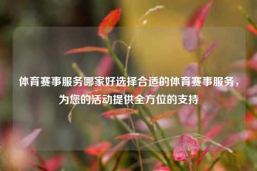 体育赛事服务哪家好选择合适的体育赛事服务，为您的活动提供全方位的支持