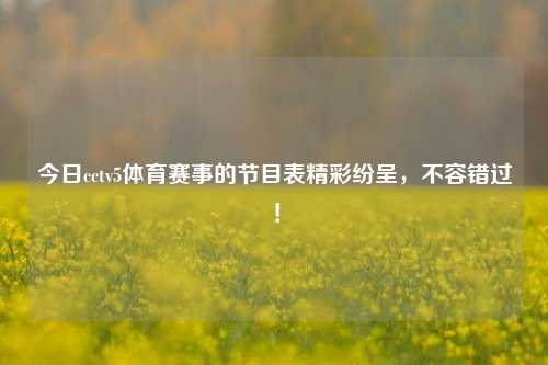 今日cctv5体育赛事的节目表精彩纷呈，不容错过！