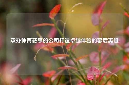 承办体育赛事的公司打造卓越体验的幕后英雄