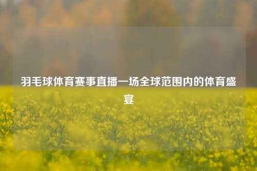 羽毛球体育赛事直播一场全球范围内的体育盛宴