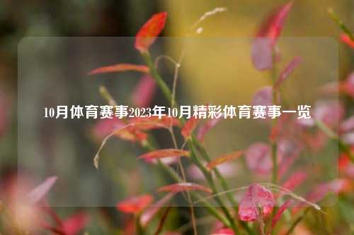 10月体育赛事2023年10月精彩体育赛事一览