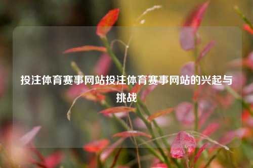 投注体育赛事网站投注体育赛事网站的兴起与挑战