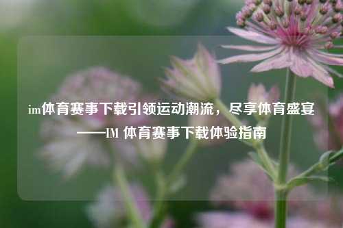 im体育赛事下载引领运动潮流，尽享体育盛宴——IM 体育赛事下载体验指南