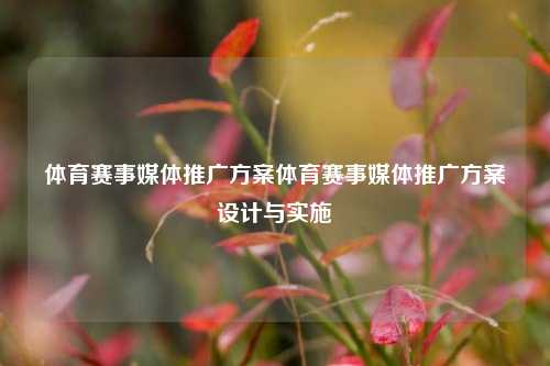 体育赛事媒体推广方案体育赛事媒体推广方案设计与实施