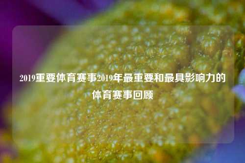 2019重要体育赛事2019年最重要和最具影响力的体育赛事回顾