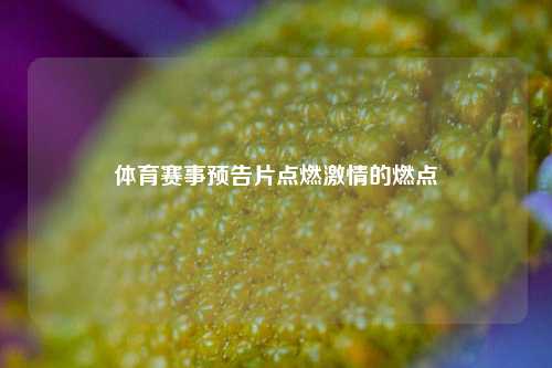 体育赛事预告片点燃激情的燃点