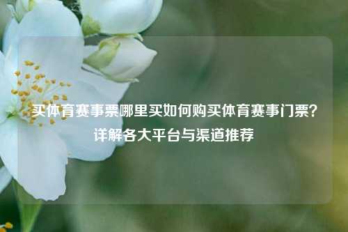 买体育赛事票哪里买如何购买体育赛事门票？详解各大平台与渠道推荐