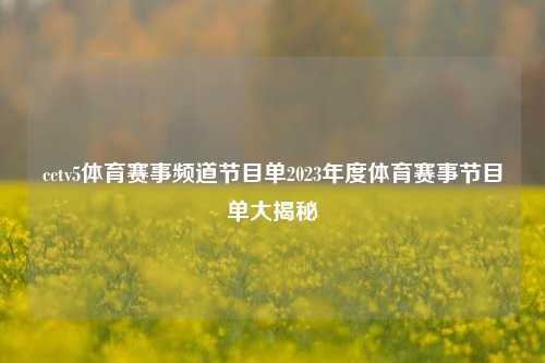 cctv5体育赛事频道节目单2023年度体育赛事节目单大揭秘